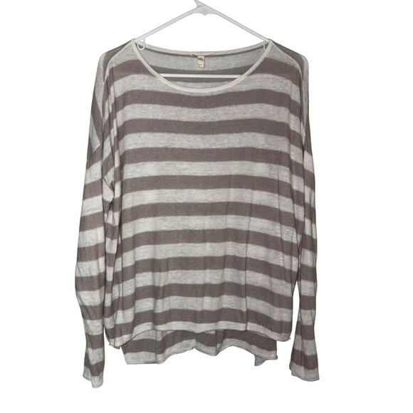 Eileen Fisher Organic Linen Striped Long Sleeve Sweater Top Size S - Picture 7 of 8
